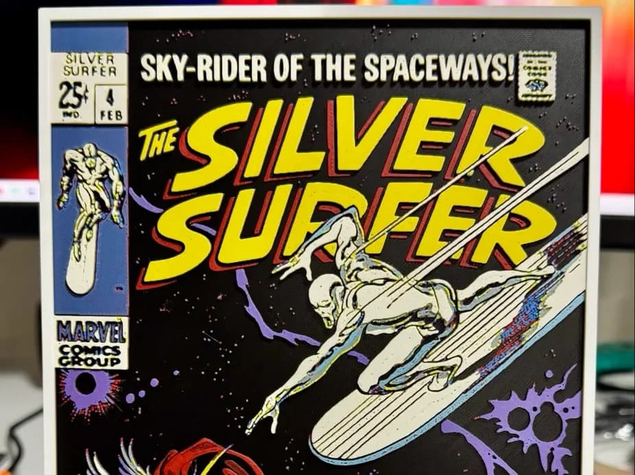 HueForge model: Silver Surfer #4 (1968) Buscema Cover Hueforge by Strata Prints