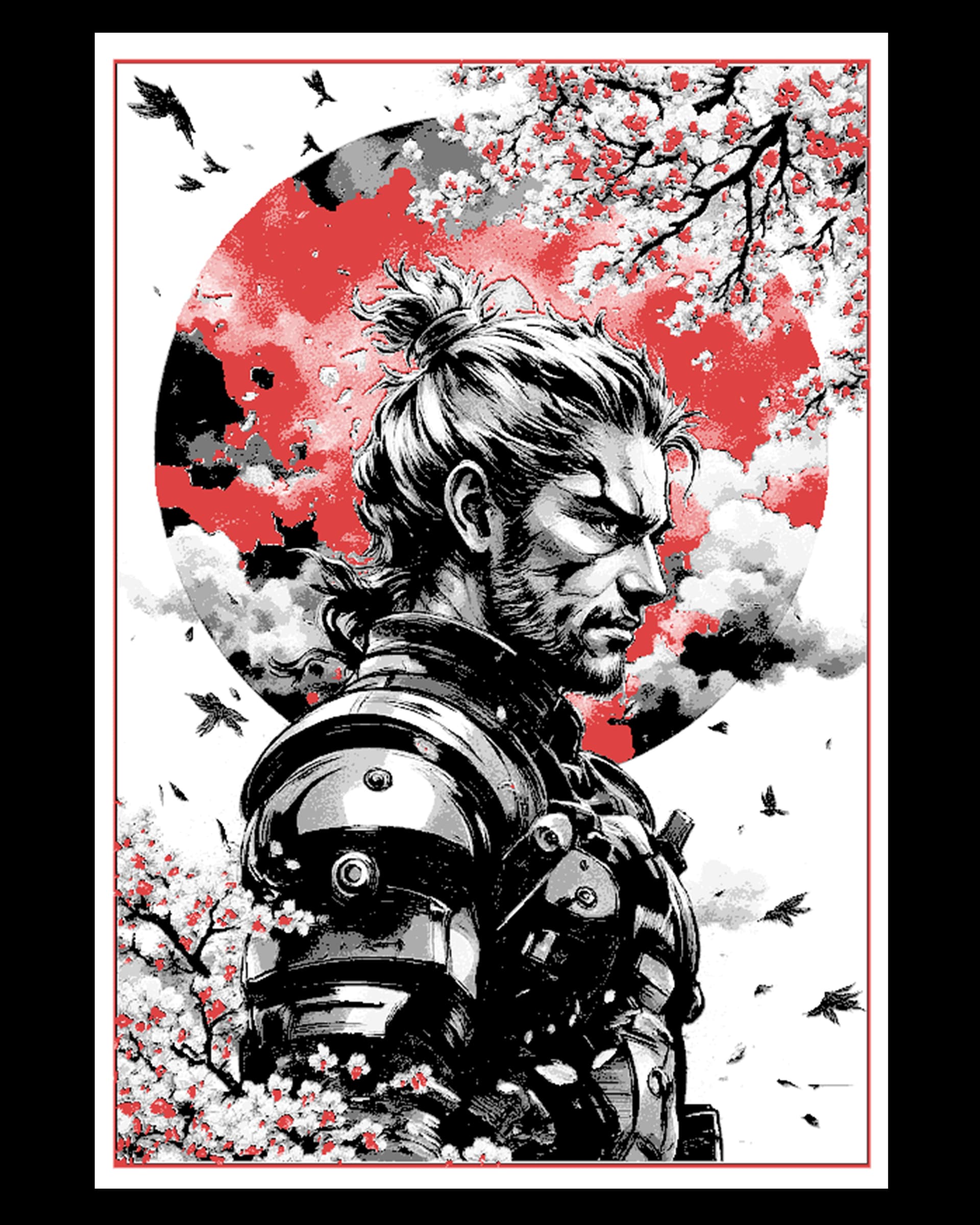 The warrior in armor amongst the cherry blossoms - hueforge art by BooneCo3d HueForge model: The warrior in armor amongst the cherry blossoms - hueforge art by BooneCo3d