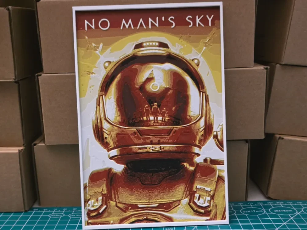 No Mans Sky Poster - Hueforge Art by Lumpy3D HueForge model: No Mans Sky Poster - Hueforge Art by Lumpy3D