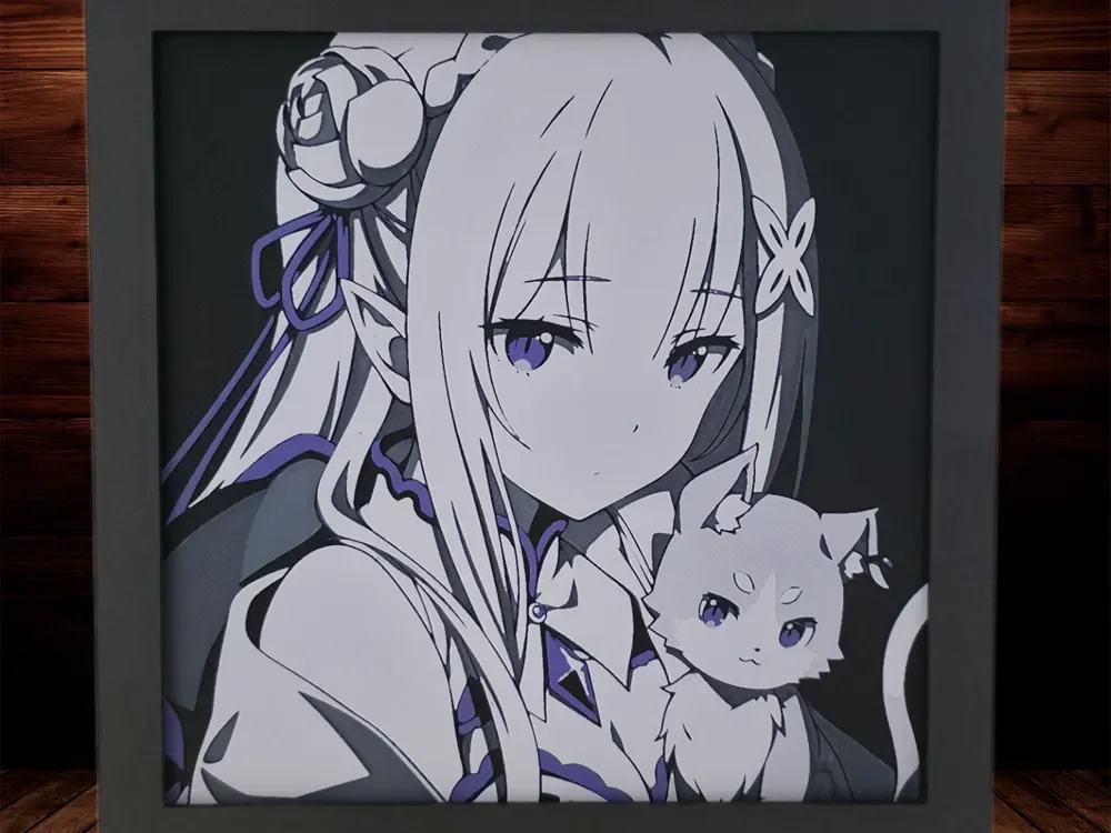 Emilia - Re:Zero by Side Quest Hues HueForge model: Emilia - Re:Zero by Side Quest Hues