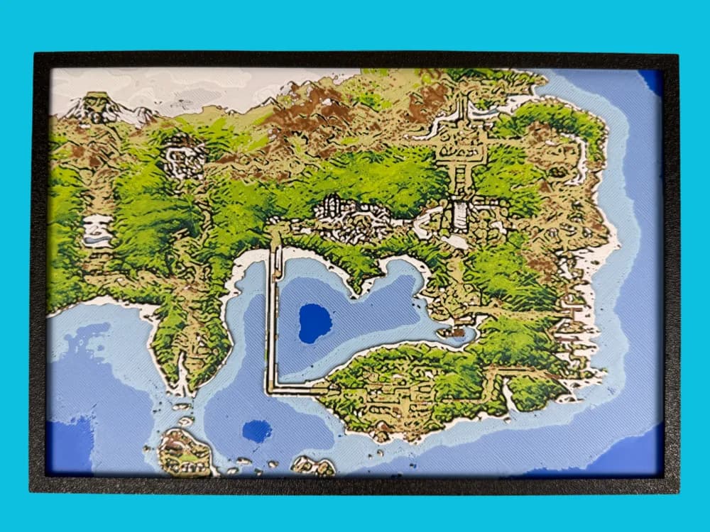 HueForge model: Kanto Region Map - Pokemon - Generation 1 by Canadian Gamer