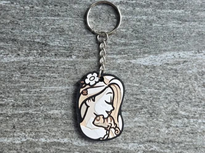 Disney Tangled Keychain by RIVY3Dprint HueForge model: Disney Tangled Keychain by RIVY3Dprint
