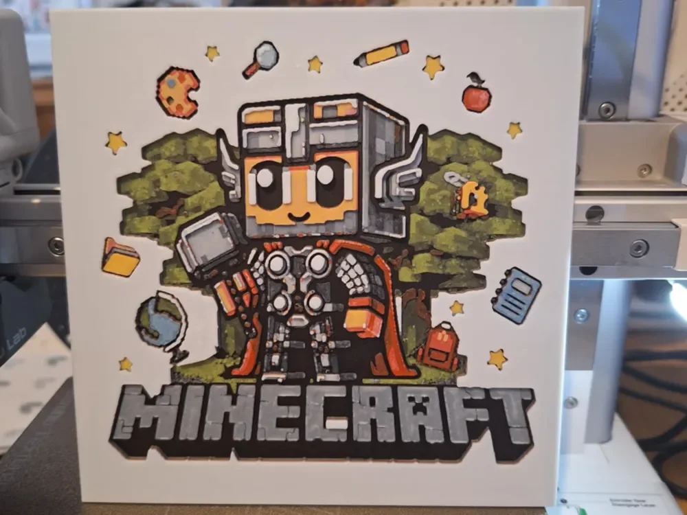 Thor Minecraft Hueforge 15cm x 15cm by 3dGlow HueForge model: Thor Minecraft Hueforge 15cm x 15cm by 3dGlow
