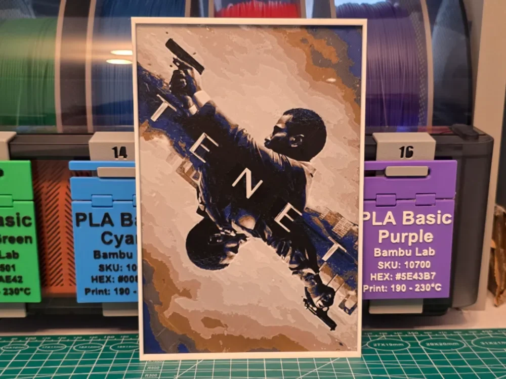 Tenet Movie Poster - Hueforge Art by Lumpy3D HueForge model: Tenet Movie Poster - Hueforge Art by Lumpy3D