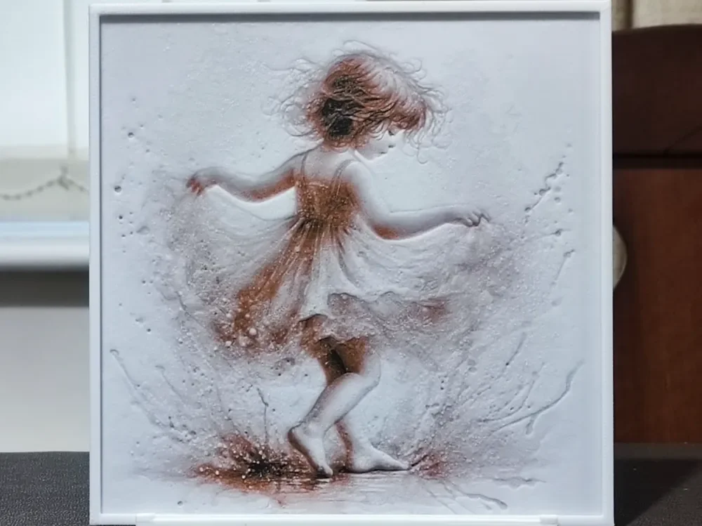 Innocence In The Rain (1) - HueForge 3 Color by BoDad HueForge model: Innocence In The Rain (1) - HueForge 3 Color by BoDad