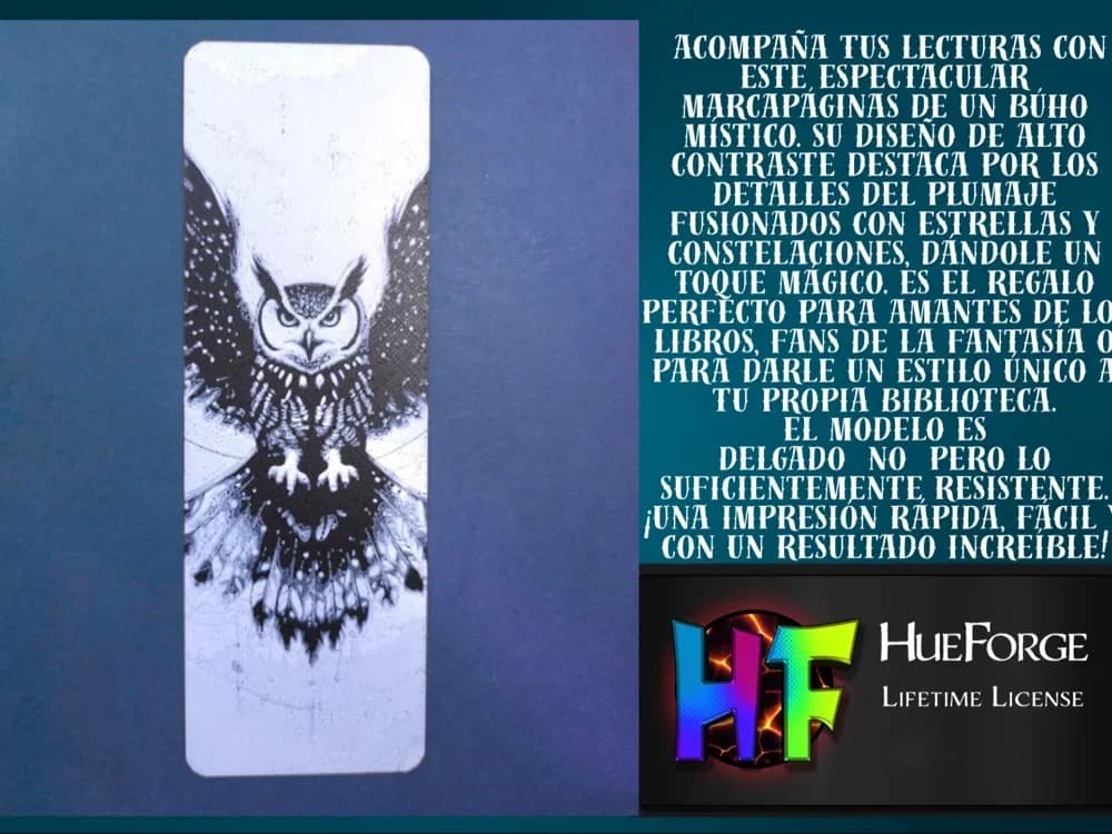 Mystical Owl Bookmark V3 by FYTY112 HueForge model: Mystical Owl Bookmark V3 by FYTY112