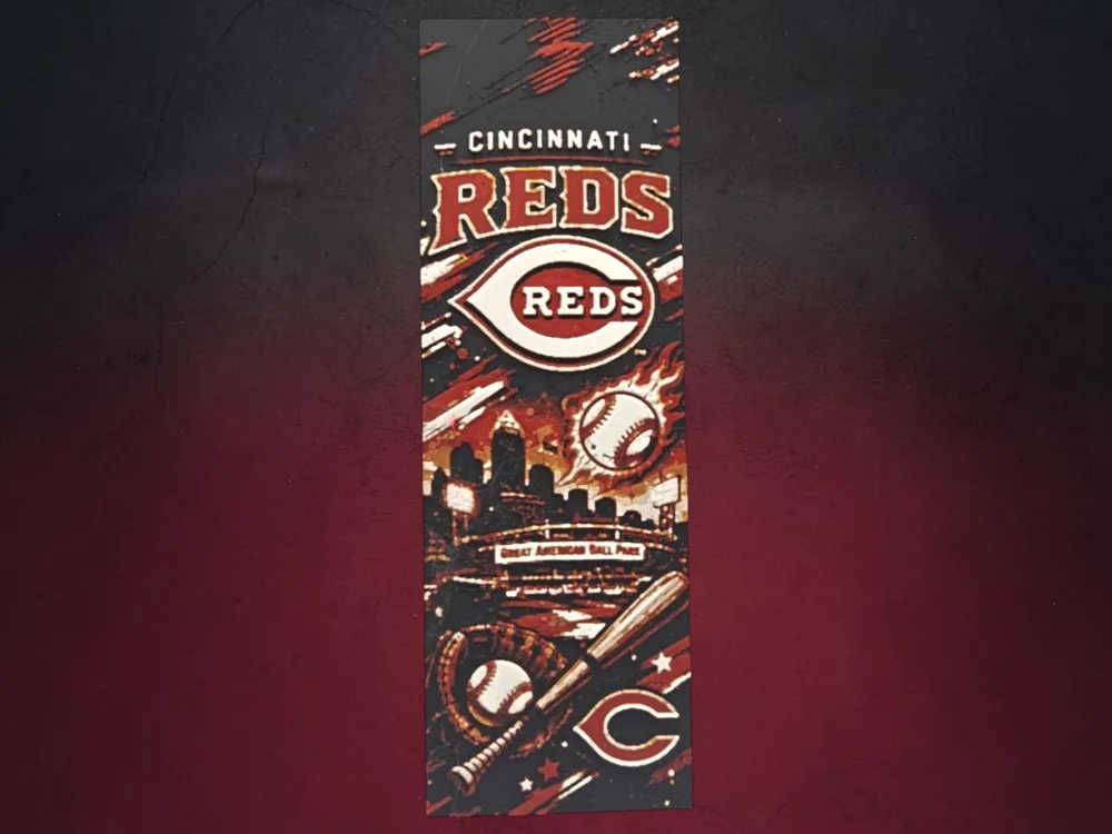 Cincinnati Reds MLB Bookmark by MythicHue's HueForge model: Cincinnati Reds MLB Bookmark by MythicHue's