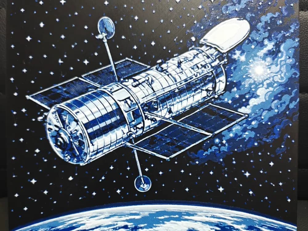 Hubble telescope in Orbit by TheHueforgeLady HueForge model: Hubble telescope in Orbit by TheHueforgeLady