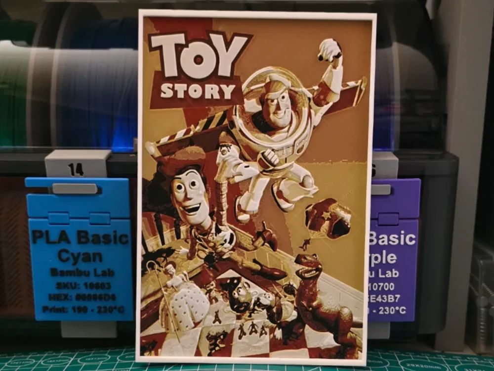 Toy Story Movie Poster - Hueforge Art by Lumpy3D HueForge model: Toy Story Movie Poster - Hueforge Art by Lumpy3D