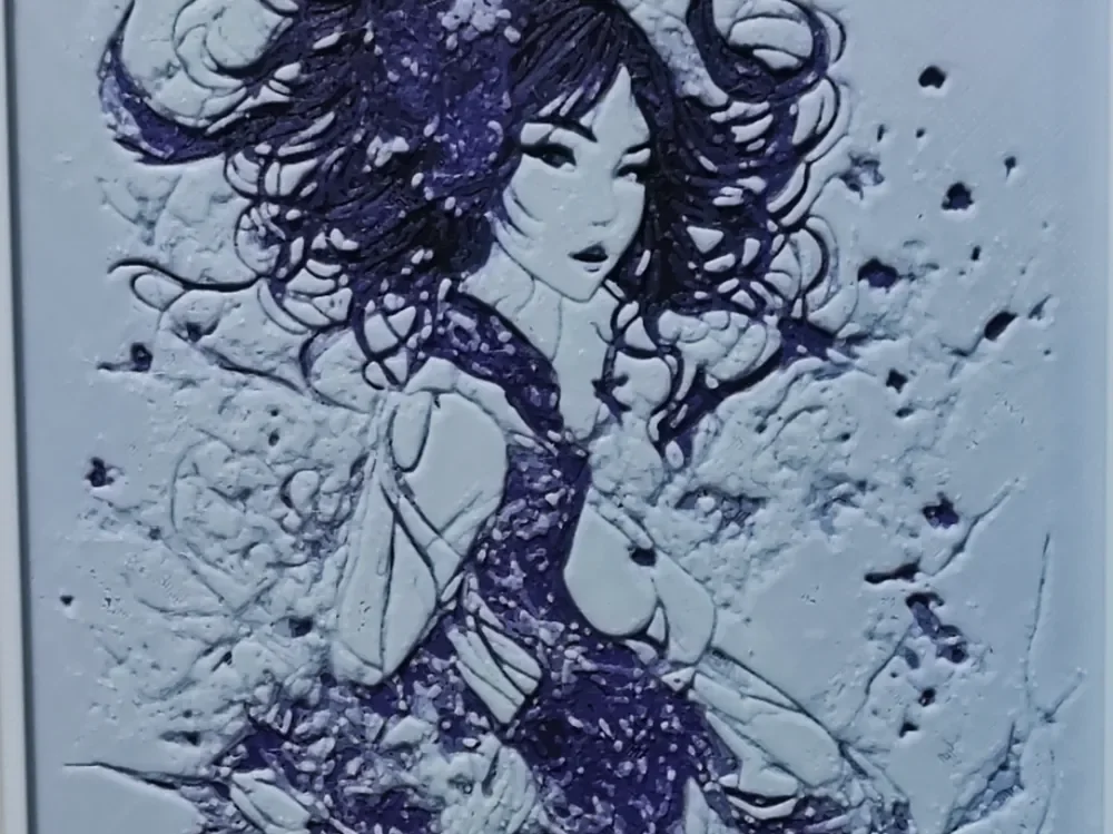 Delicate Geisha In Mauve HueForge 3 Color Delicate Geisha In Mauve HueForge 3 Color