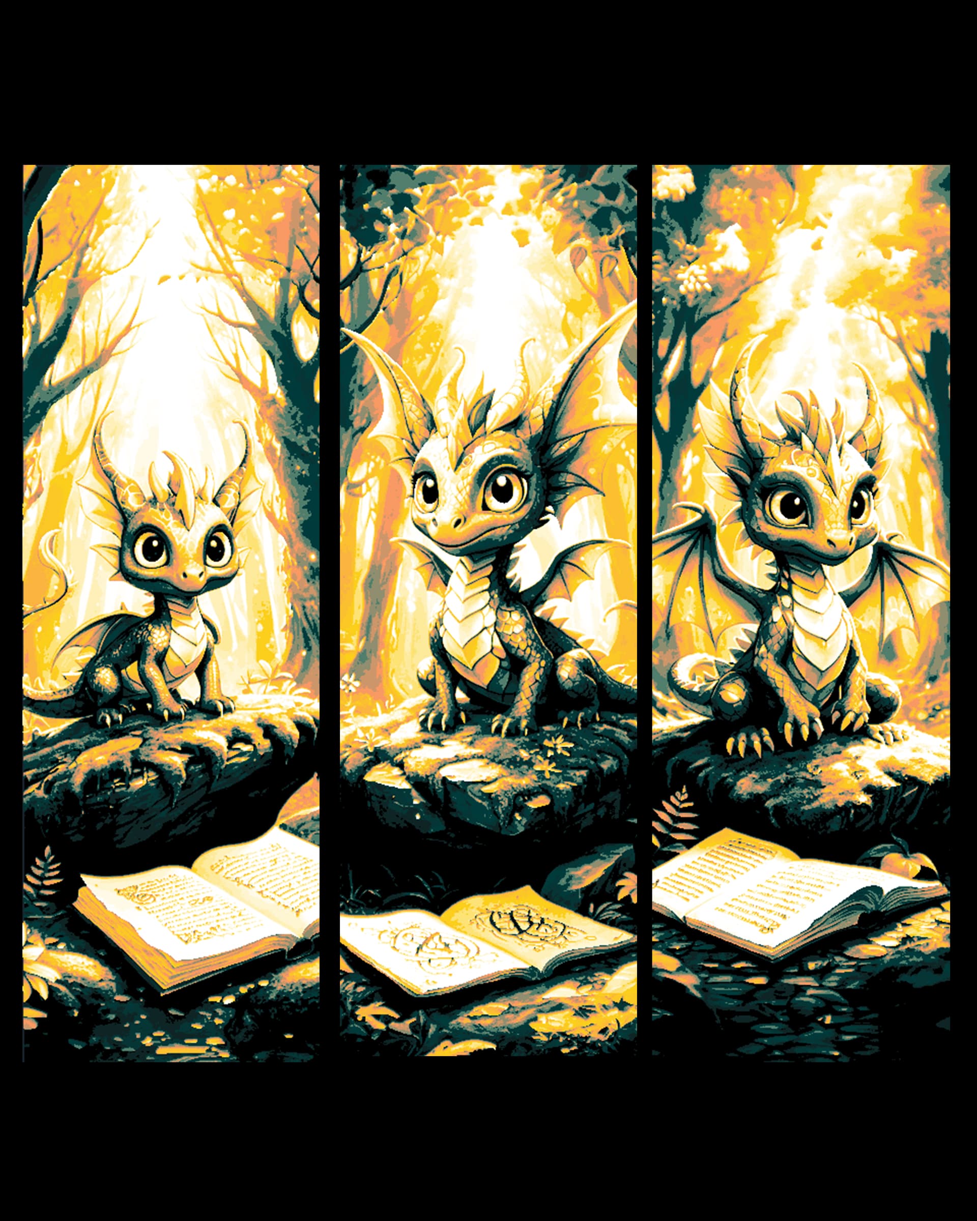 Sitting down for a little reading time - Young Dragon with Books set of Bookmarks by BooneCo3d HueForge model: Sitting down for a little reading time - Young Dragon with Books set of Bookmarks by BooneCo3d
