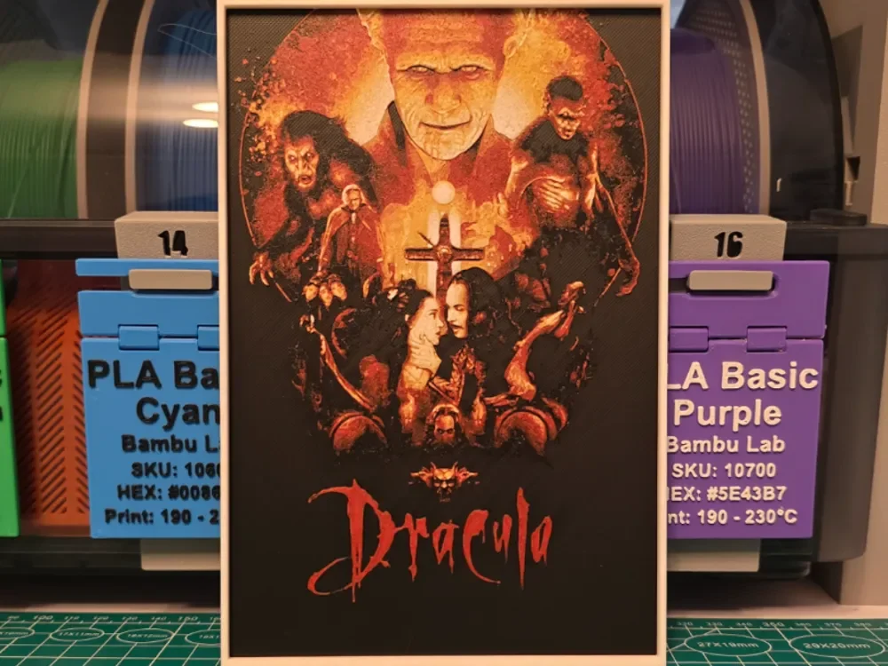 Bram Stoker's Dracula Movie Poster - Hueforge Art by Lumpy3D HueForge model: Bram Stoker's Dracula Movie Poster - Hueforge Art by Lumpy3D