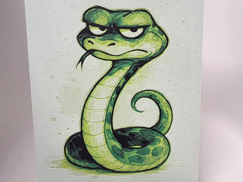 Unimpressed Snake Hueforge by Morganja HueForge model: Unimpressed Snake Hueforge by Morganja