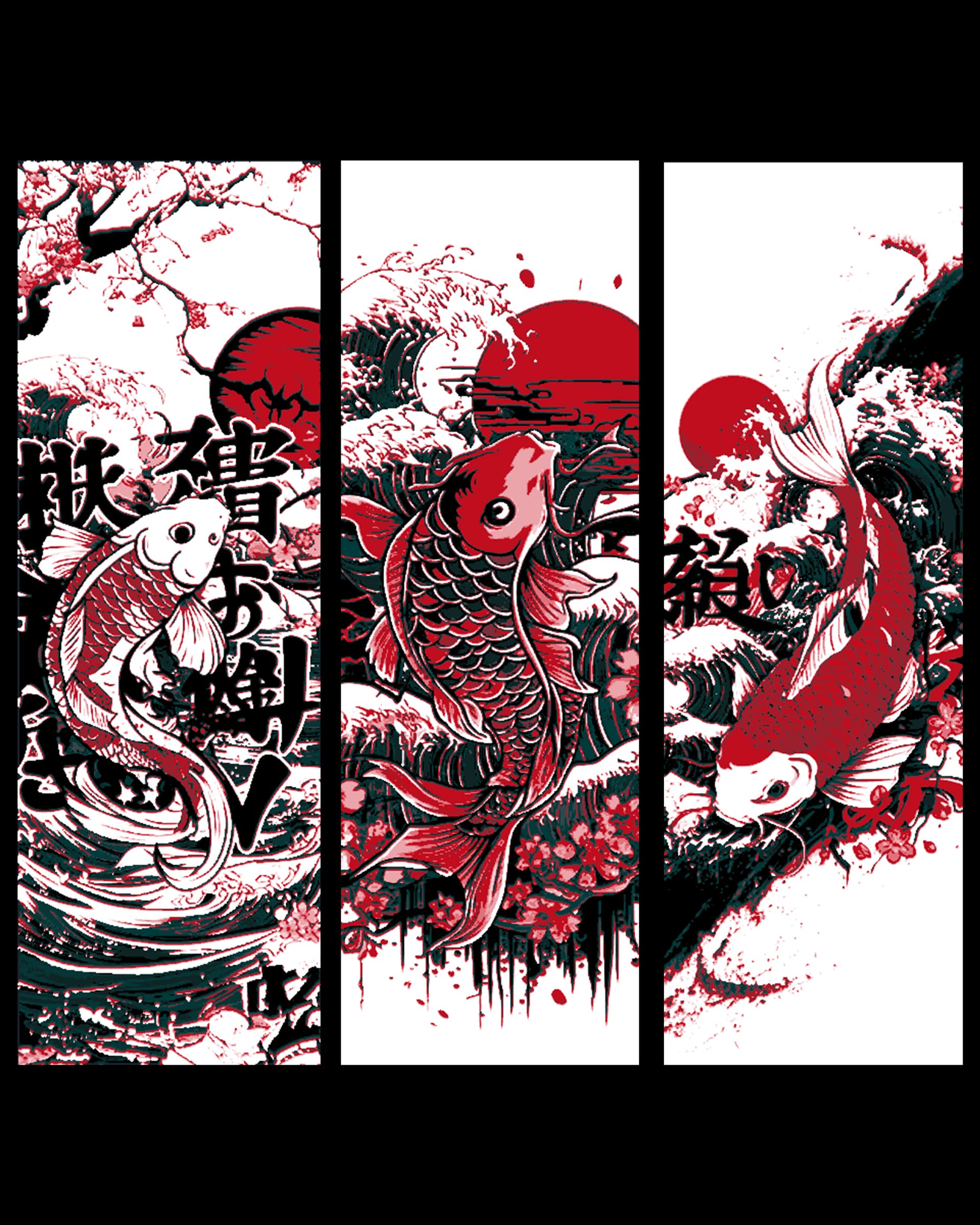 Bookmark set - artwork of the Koi swimming by BooneCo3d HueForge model: Bookmark set - artwork of the Koi swimming by BooneCo3d