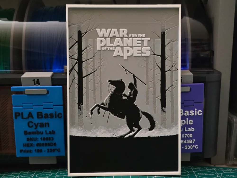 HueForge model: War for the Planet of the Apes Movie - Hueforge by Lumpy3D