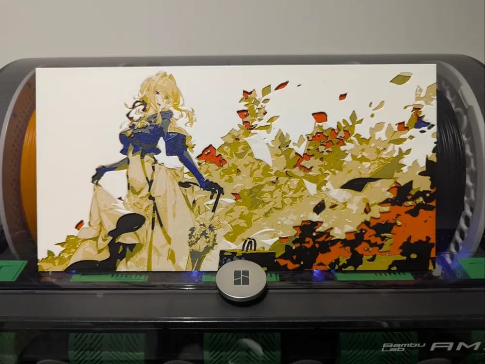 Violet Evergarden Hueforge by Razel HueForge model: Violet Evergarden Hueforge by Razel