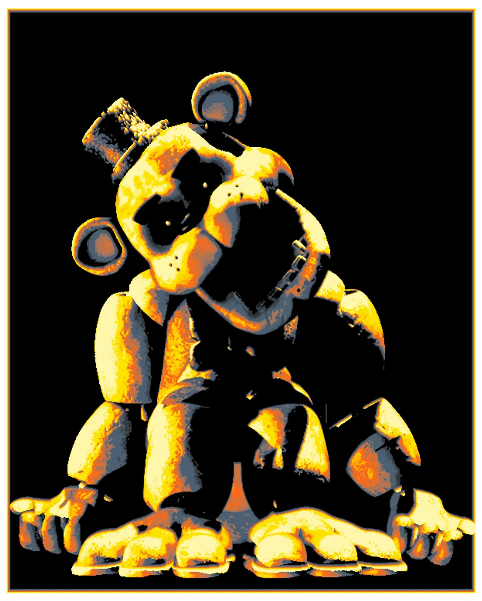 FNAF - Golden Freddy by Cloudy Nostalgia HueForge model: FNAF - Golden Freddy by Cloudy Nostalgia