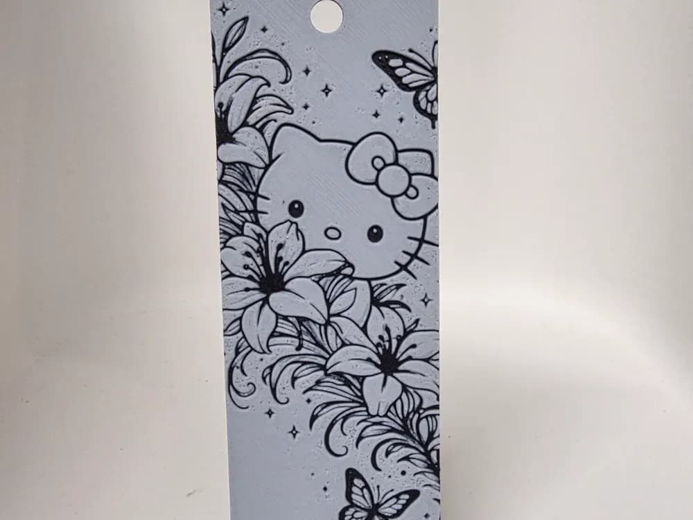 Hello Kitty Bookmark by Morganja HueForge model: Hello Kitty Bookmark by Morganja