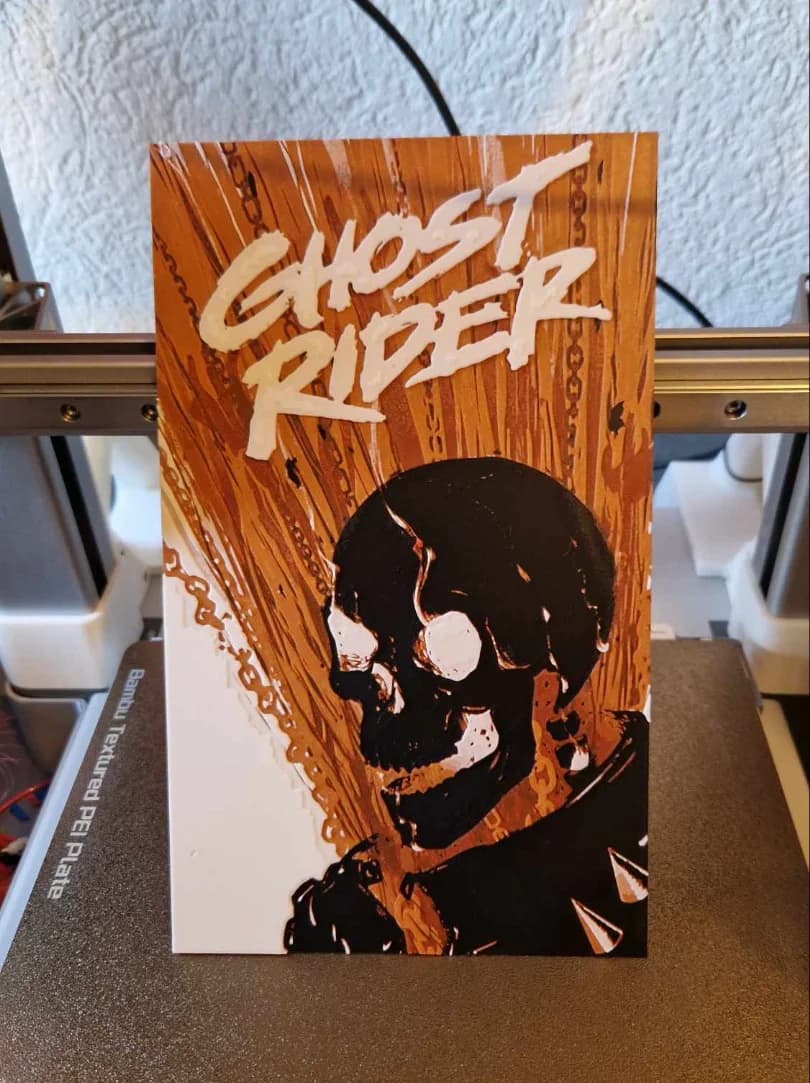 Marvel - Ghost Rider Hueforge by Dakiren HueForge model: Marvel - Ghost Rider Hueforge by Dakiren