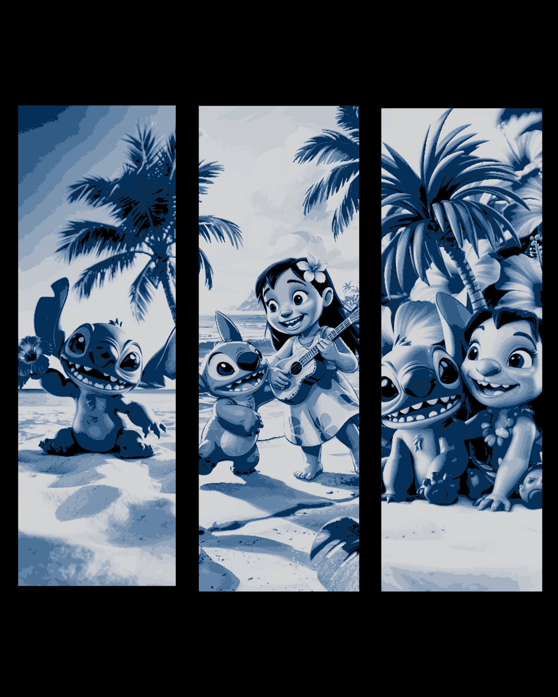 A little blue alien "dog" taking some time to relax with his friend - Set of bookmarks A little blue alien "dog" taking some time to relax with his friend - Set of bookmarks