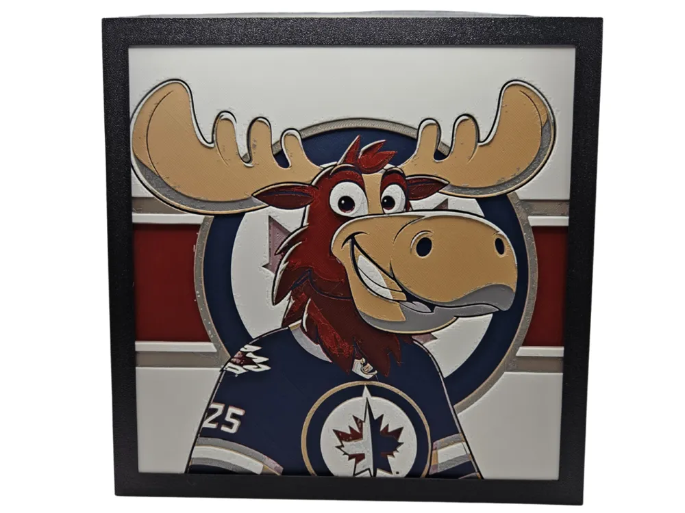 Mick E. Moose (Winnipeg Jets Mascot) by BusyKikiBee HueForge model: Mick E. Moose (Winnipeg Jets Mascot) by BusyKikiBee