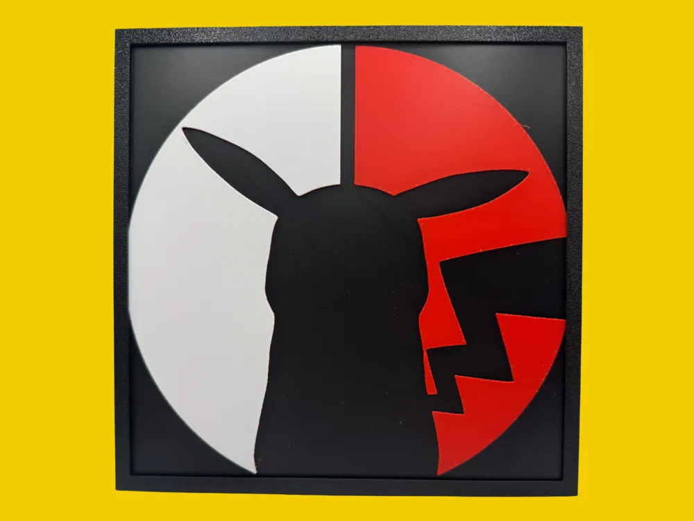 Pikachu Silhouette by Canadian Gamer HueForge model: Pikachu Silhouette by Canadian Gamer
