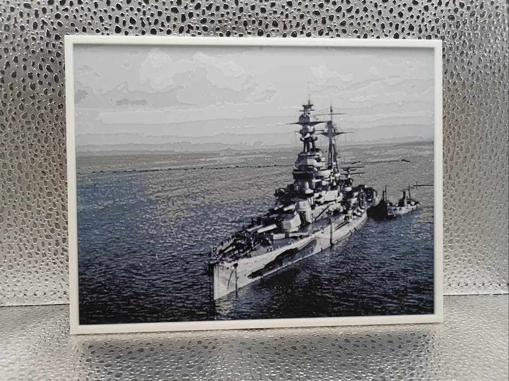 HMS Resolution – Hueforge by Borishotch Industries HueForge model: HMS Resolution – Hueforge by Borishotch Industries