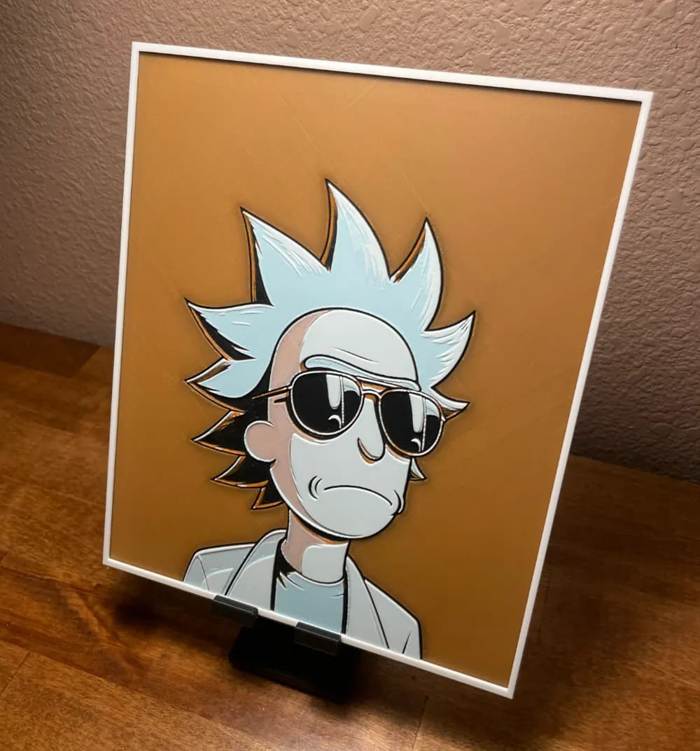 HueForge model: Hueforge - Rick and Morty - Rick Sunglasses by Cloudy Nostalgia
