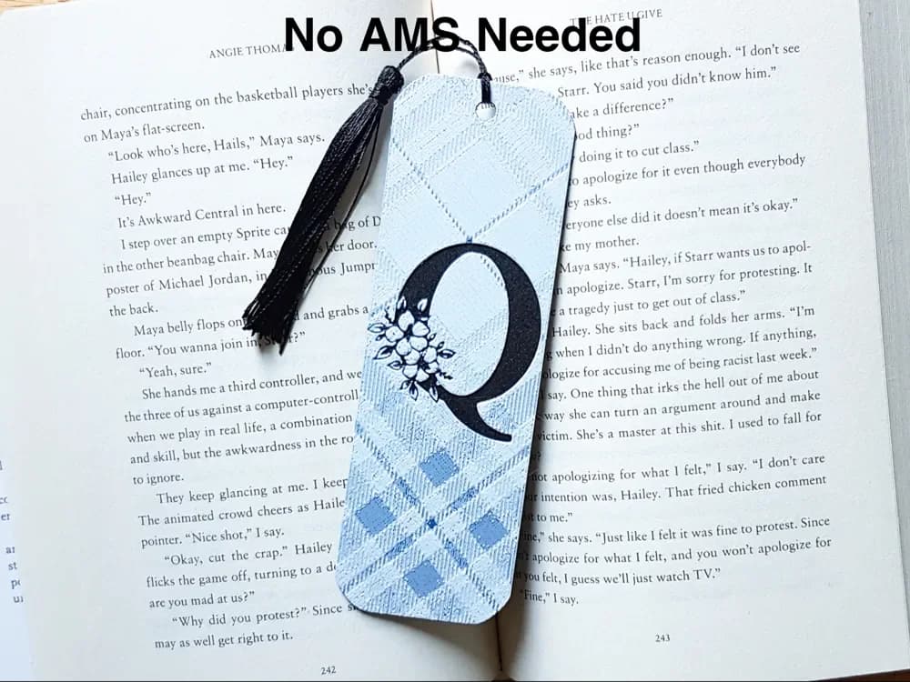 Monogram Q Bookmark, Hueforge Monogram Q Bookmark, Hueforge