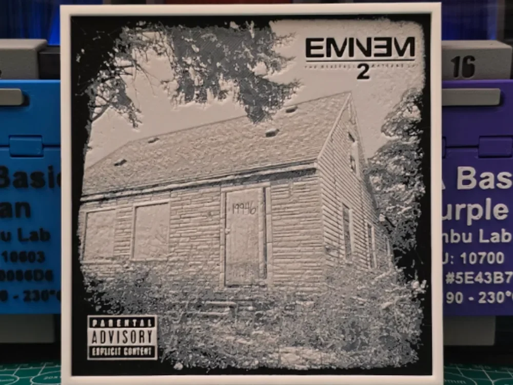 Eminem "The Marshall Mathers LP 2" Album Hueforge by Lumpy3D HueForge model: Eminem "The Marshall Mathers LP 2" Album Hueforge by Lumpy3D