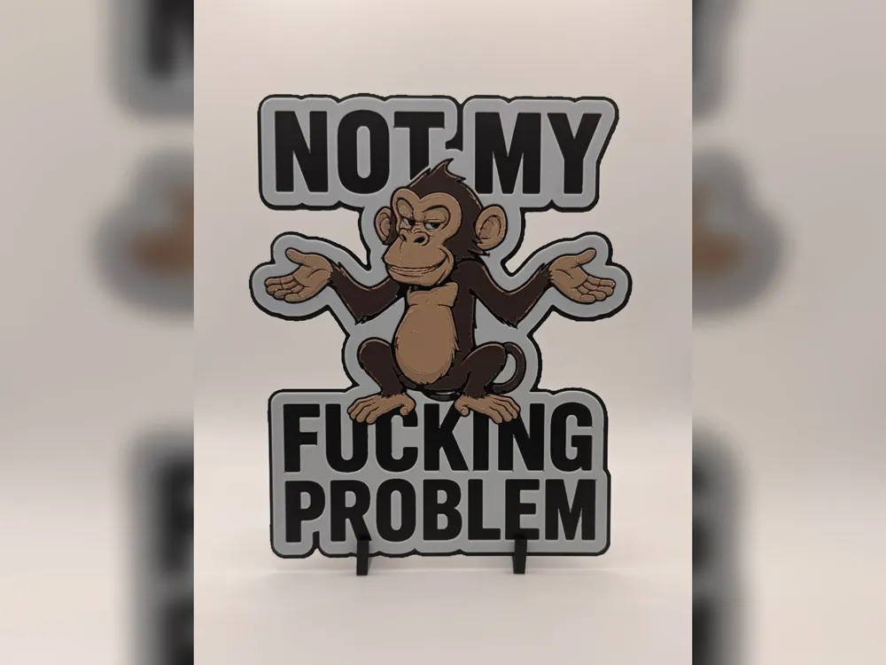 Not My F**king Problem Monkey Sticker Not My F**king Problem Monkey Sticker