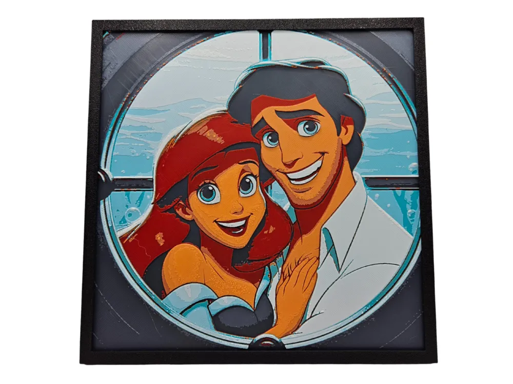 Ariel and Eric (The Little Mermaid) by BusyKikiBee HueForge model: Ariel and Eric (The Little Mermaid) by BusyKikiBee