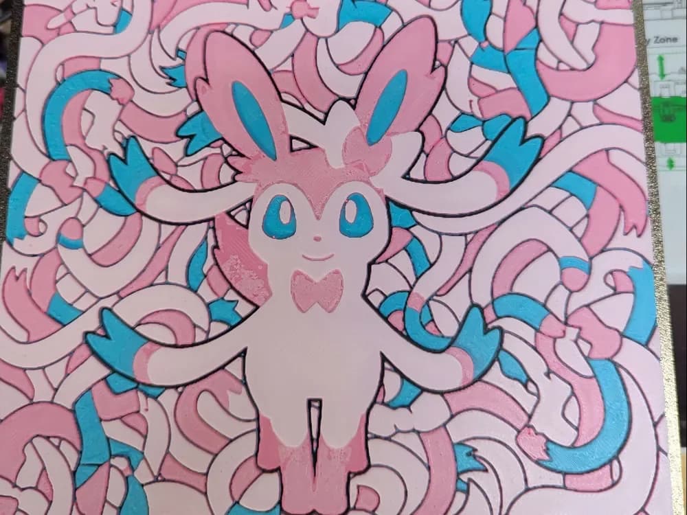 hueforge Nymphali v1 Sylveon by ZombiePaint3D HueForge model: hueforge Nymphali v1 Sylveon by ZombiePaint3D