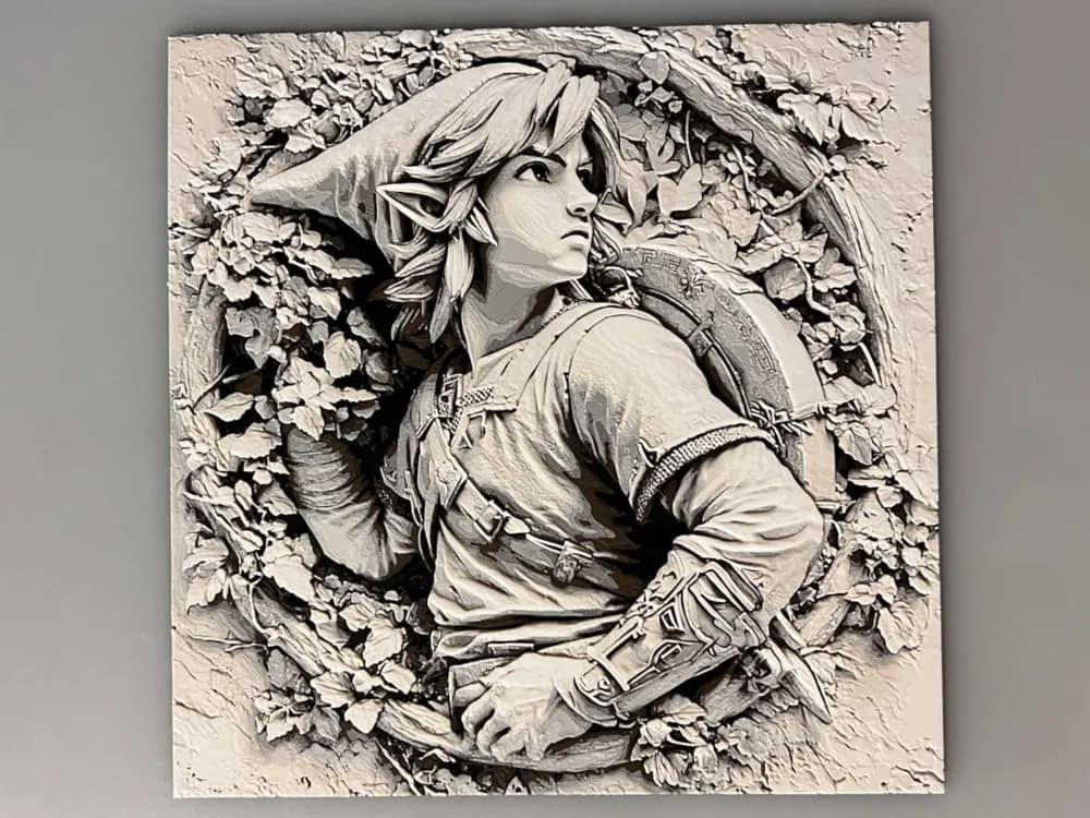 HueForge model: Link, The Legend of Zelda, In the Wall by 3djd