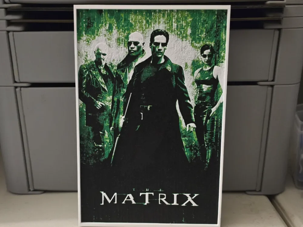 The Matrix Movie Poster - Hueforge Art by Lumpy3D HueForge model: The Matrix Movie Poster - Hueforge Art by Lumpy3D