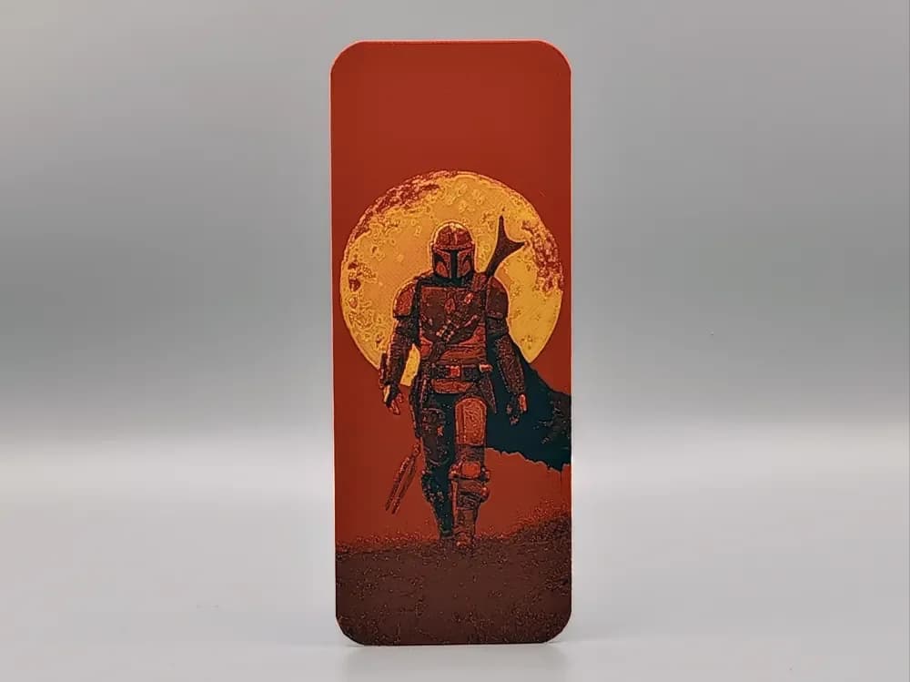 The Mandalorian Blood Moon Bookmark by Sarge HueForge model: The Mandalorian Blood Moon Bookmark by Sarge