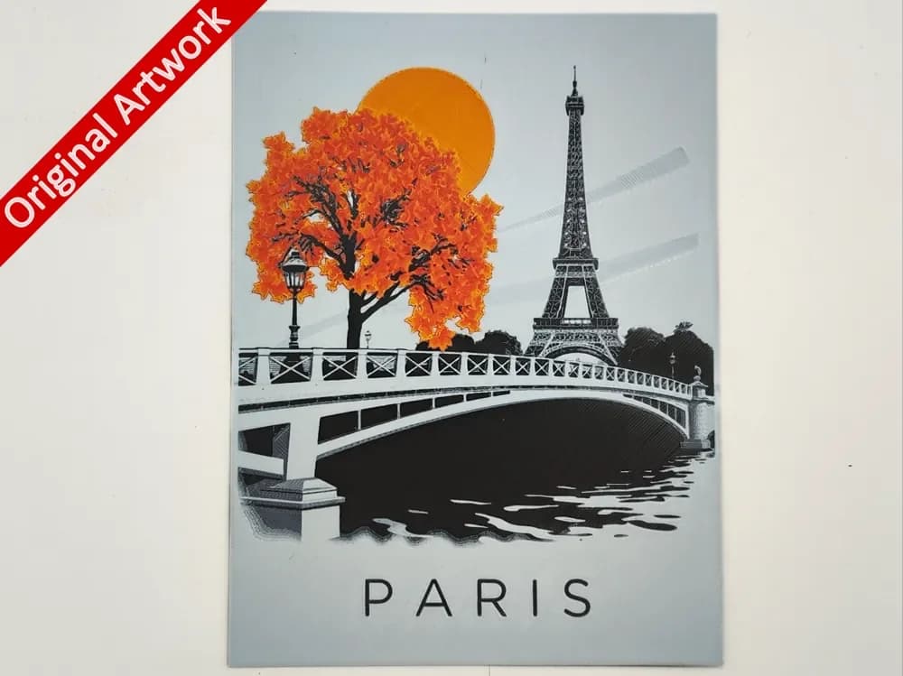 Paris travel poster - hueforge by Altf4-Formation HueForge model: Paris travel poster - hueforge by Altf4-Formation