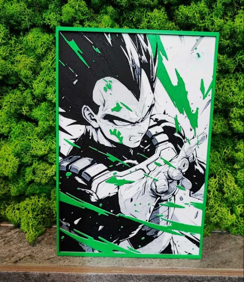 Vegeta by Garuda3D HueForge model: Vegeta by Garuda3D