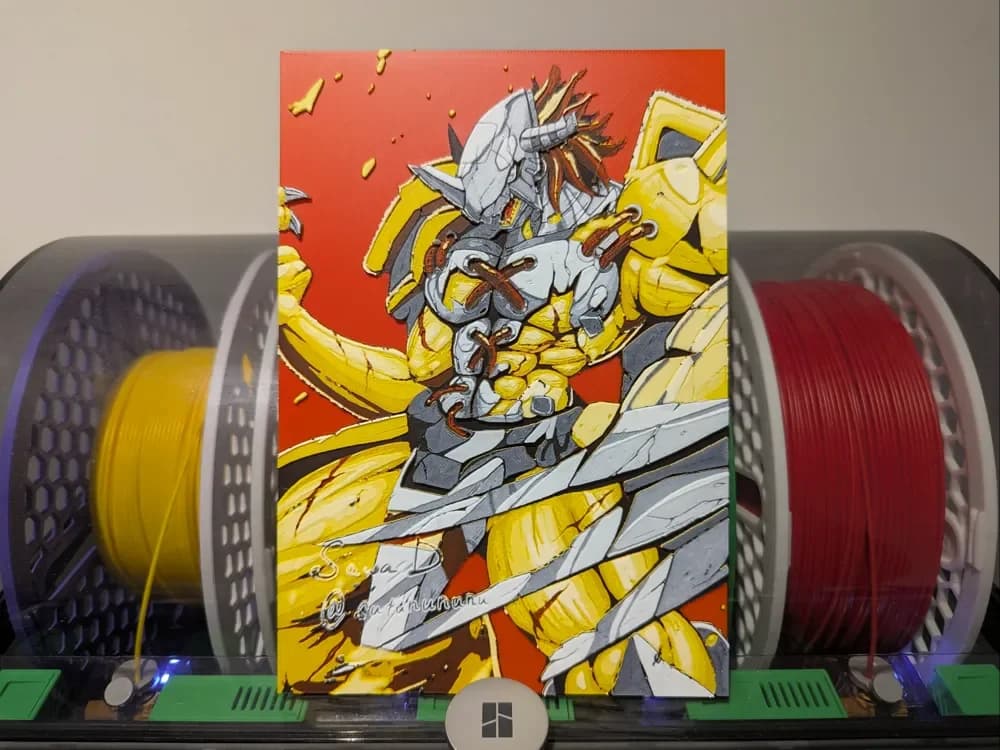 Wargreymon Hueforge - Digimon by Razel HueForge model: Wargreymon Hueforge - Digimon by Razel