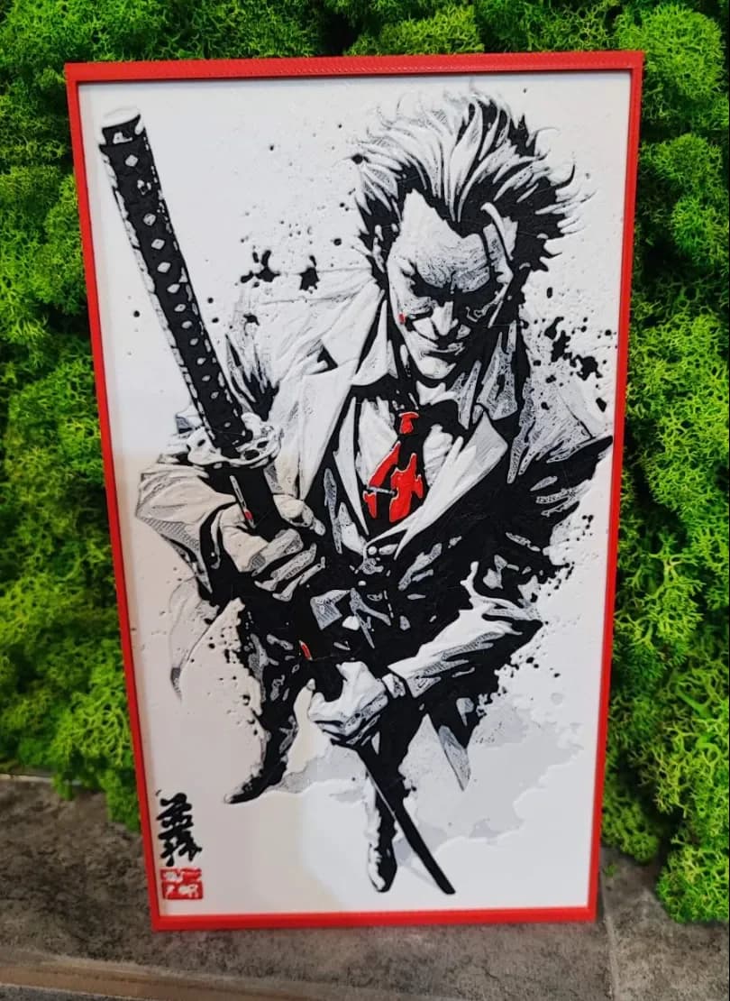 Joker Samurai by Garuda3D HueForge model: Joker Samurai by Garuda3D