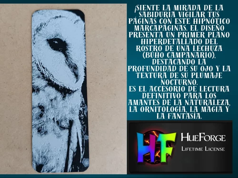 Bookmark Barn Owl Close-up by FYTY112 HueForge model: Bookmark Barn Owl Close-up by FYTY112