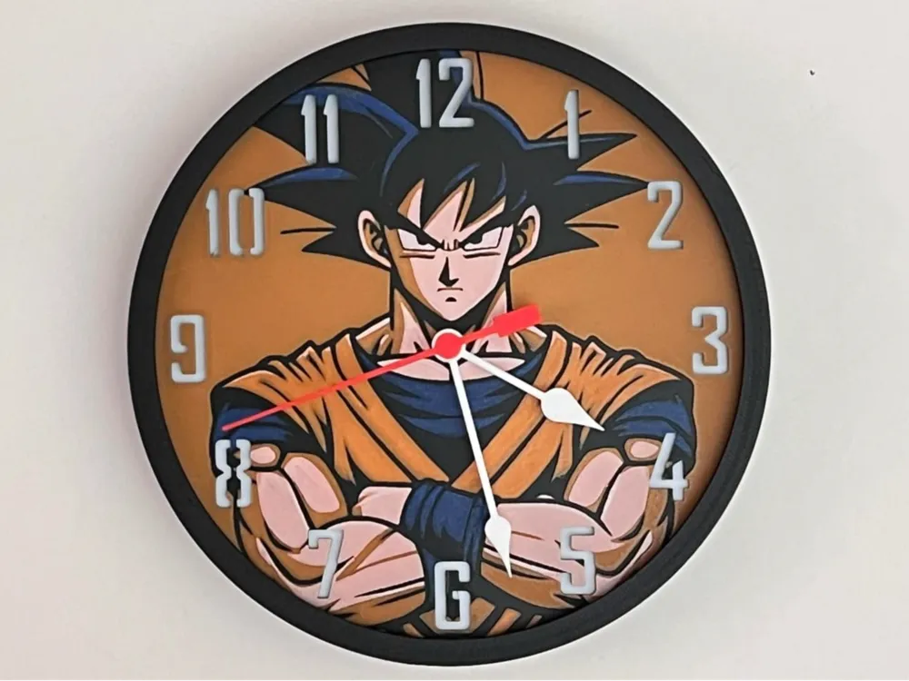 Customizable Clock - Goku, Dragon Ball Z by 3djd HueForge model: Customizable Clock - Goku, Dragon Ball Z by 3djd