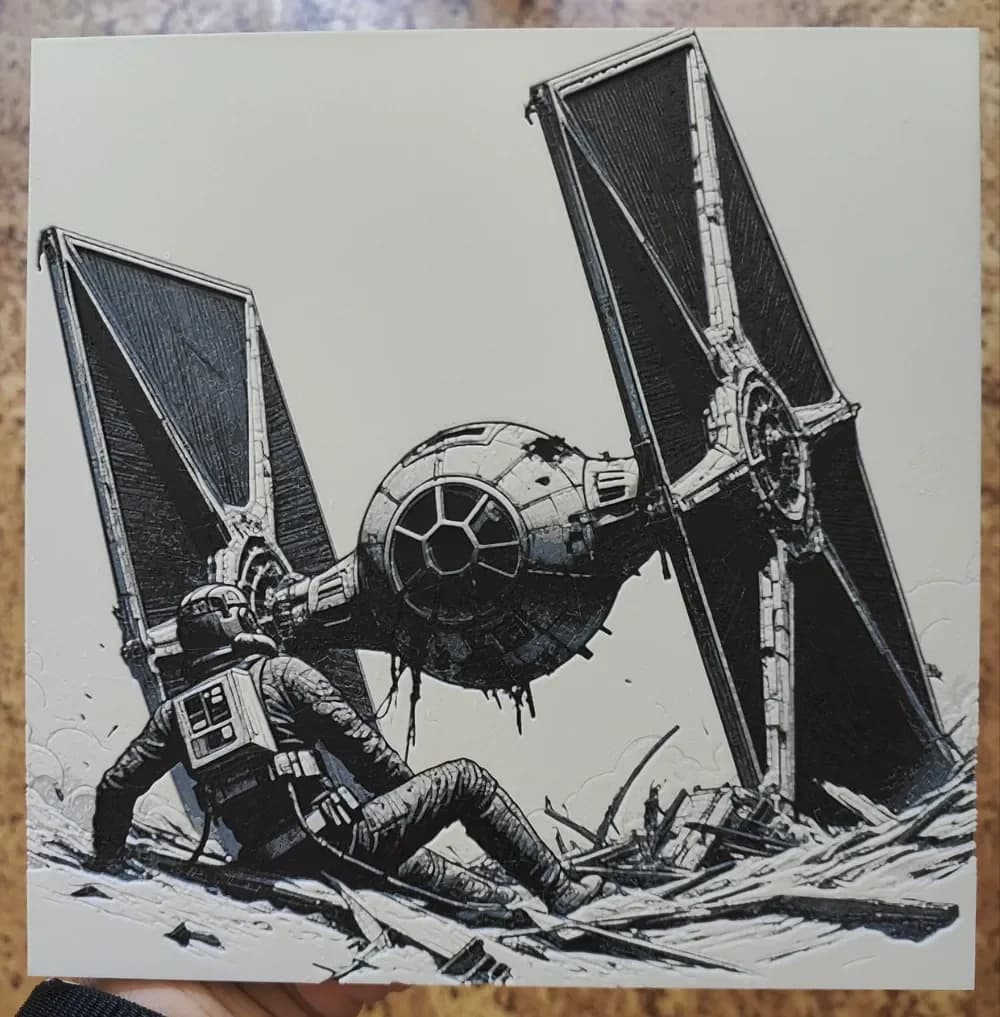 HueForge model: TIE FIghter crash - Hueforge by BeaN