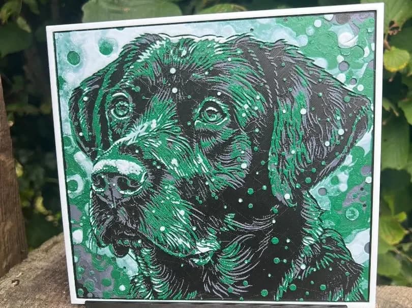 Abstract Labrador head Hueforge wall art. Abstract Labrador head Hueforge wall art.