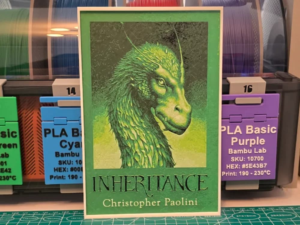 Inheritance Book Poster - Hueforge Art by Lumpy3D HueForge model: Inheritance Book Poster - Hueforge Art by Lumpy3D