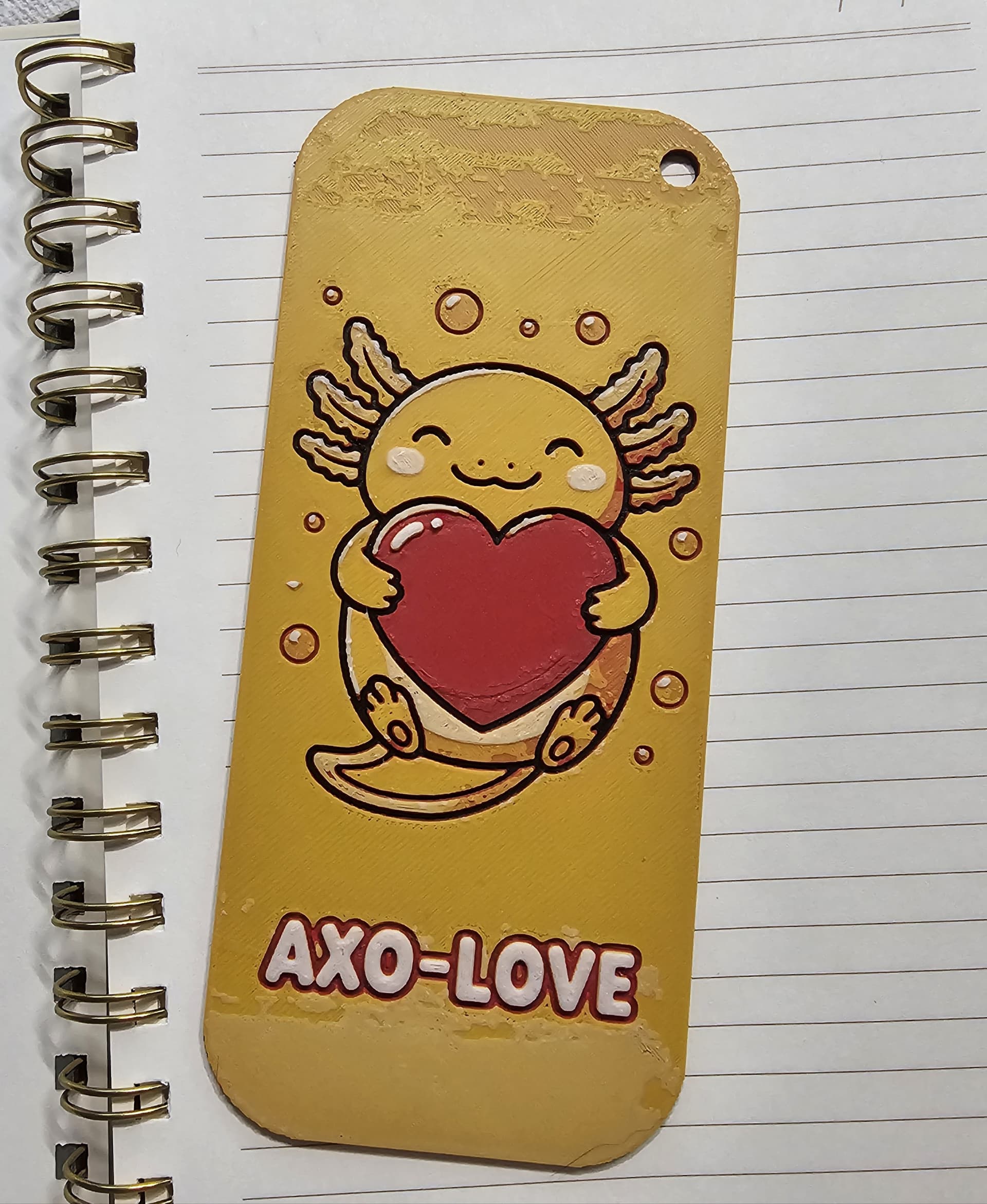 Valentine Axolotl Bookmark - Hueforge - 4 colors