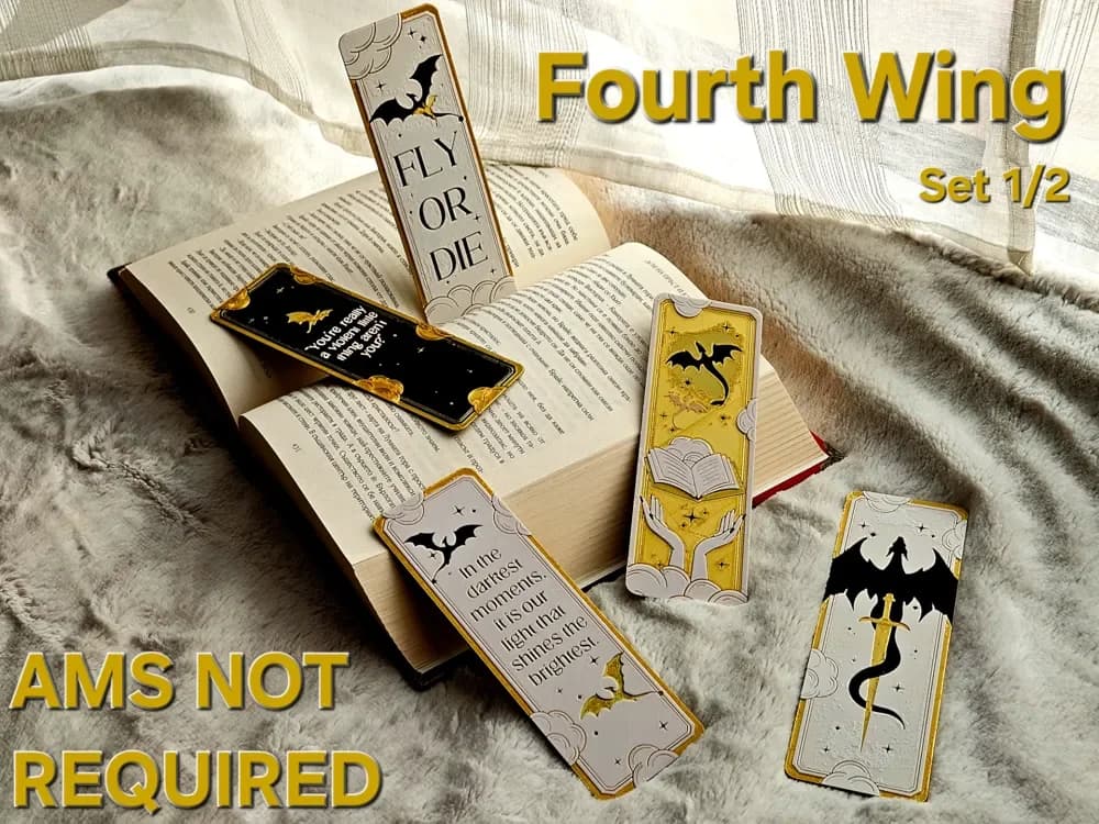 Fourth Wing - Bookmarks Set 1/2 by C3D HueForge model: Fourth Wing - Bookmarks Set 1/2 by C3D