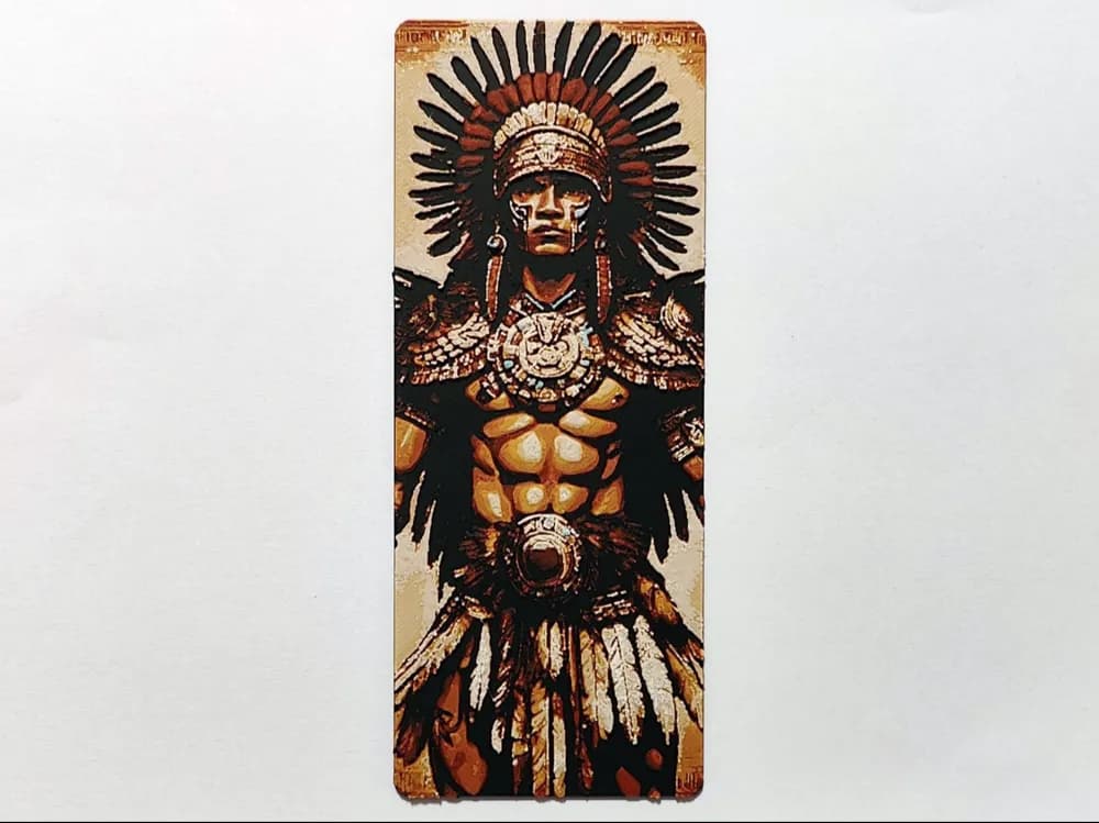 Aztec Eagle Warrior Bookmark - Hueforge by Sarge HueForge model: Aztec Eagle Warrior Bookmark - Hueforge by Sarge