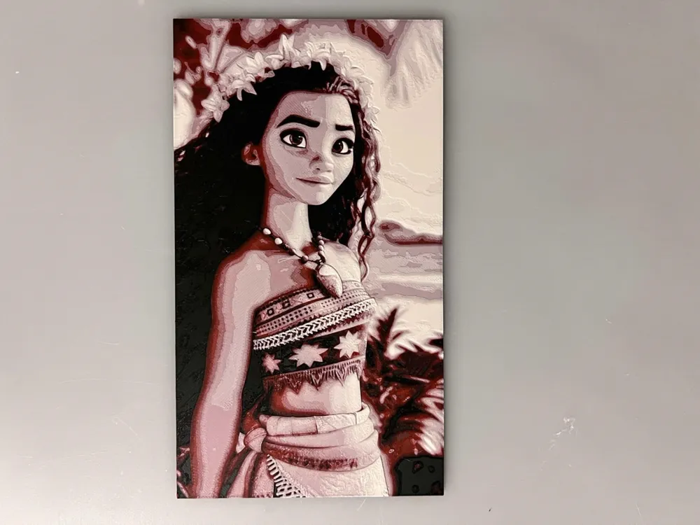 Moana by 3djd HueForge model: Moana by 3djd