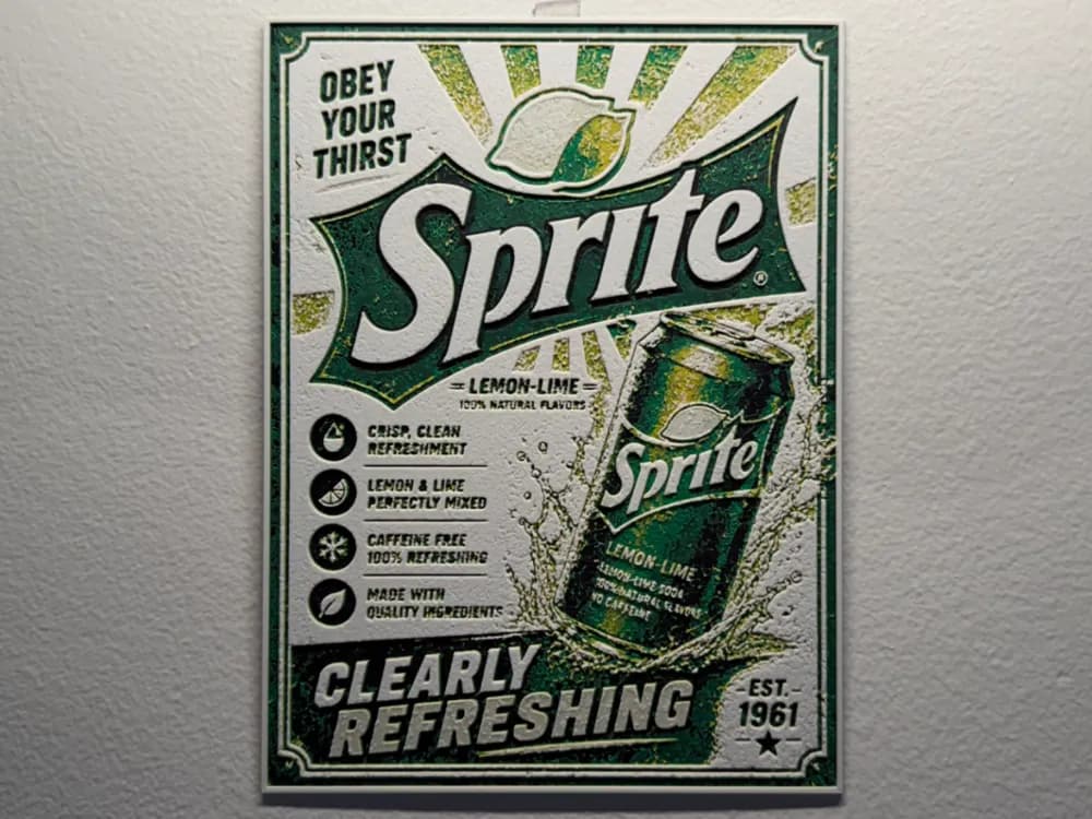 Sprite Poster Style HueForge by liv_3d HueForge model: Sprite Poster Style HueForge by liv_3d